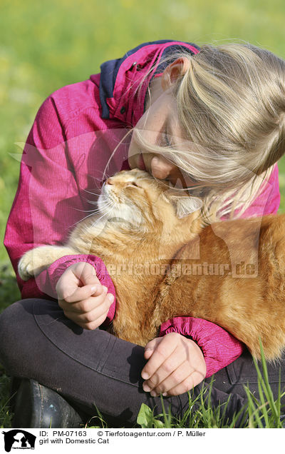 Mdchen mit Hauskatze / girl with Domestic Cat / PM-07163