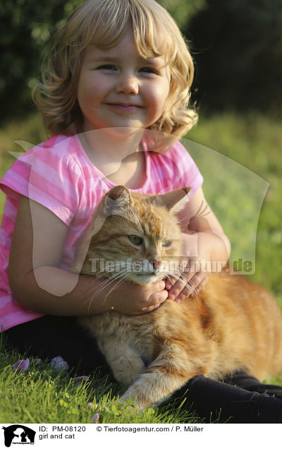 girl and cat / PM-08120
