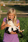girl and house cat