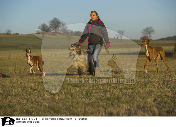 woman with dogs / SST-11704