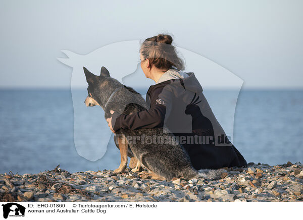 woman and Australian Cattle Dog / EHO-01860