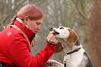 woman and Beagle