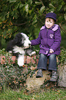 girl with Bearded Collie