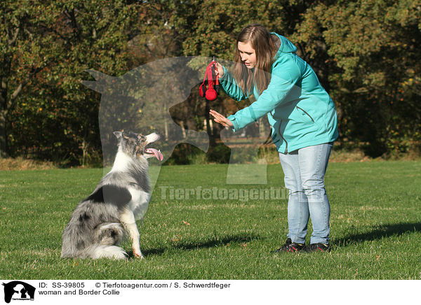 woman and Border Collie / SS-39805
