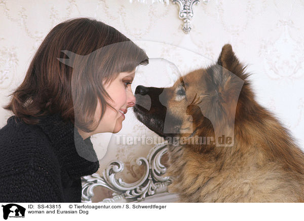 Frau und Eurasier / woman and Eurasian Dog / SS-43815