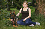 woman and German Shepherd GDR