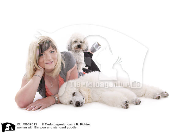 Frau mit Bichpoo und Gropudel / woman with Bichpoo and standard poodle / RR-37013
