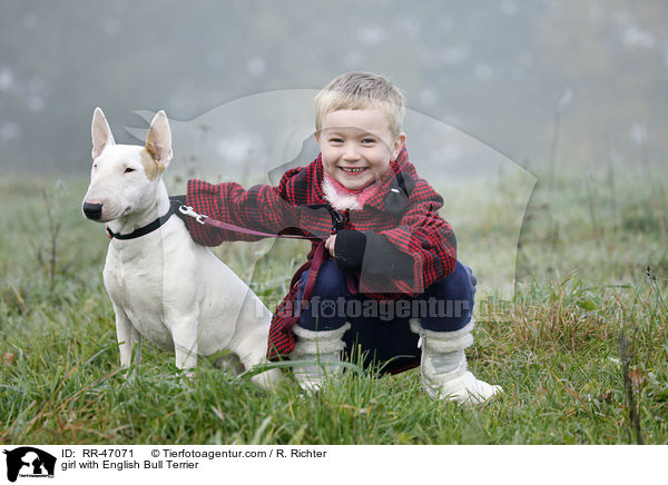 girl with English Bull Terrier / RR-47071