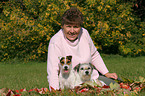 woman and Parson Russell Terrier