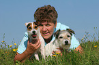 woman wit Parson Russell Terrier