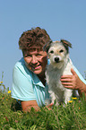 woman wit Parson Russell Terrier