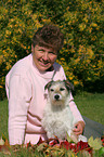 woman with Parson Russell Terrier