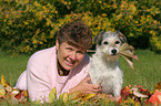 woman with Parson Russell Terrier