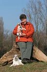 woman and Parson Russell Terrier