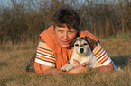 woman and Parson Russell Terrier