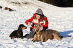 girl with dogs