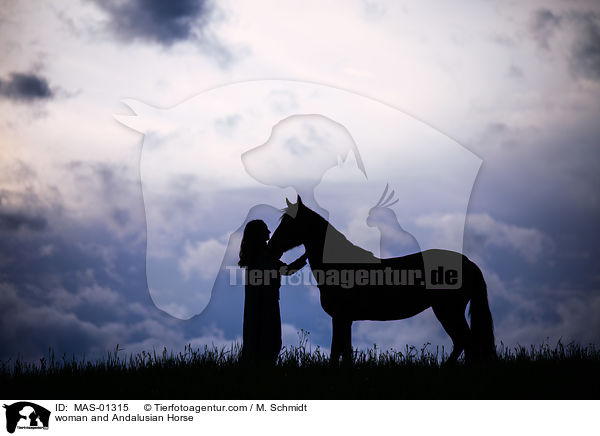 Frau und Andalusier / woman and Andalusian Horse / MAS-01315