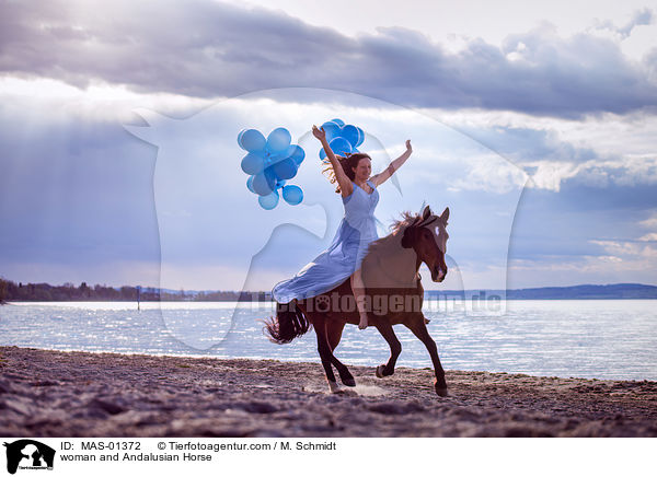 woman and Andalusian Horse / MAS-01372