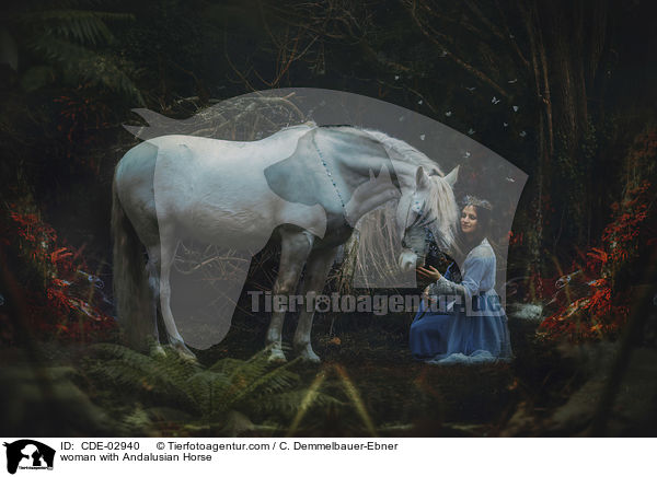 woman with Andalusian Horse / CDE-02940