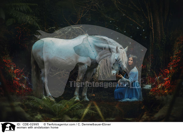 woman with andalusian horse / CDE-02995