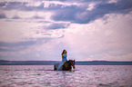 woman and Andalusian Horse