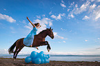 woman and Andalusian Horse