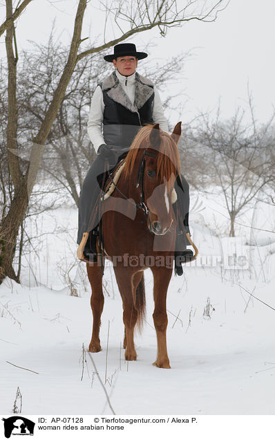 woman rides arabian horse / AP-07128