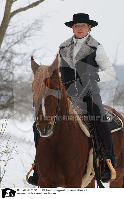 woman rides arabian horse / AP-07131