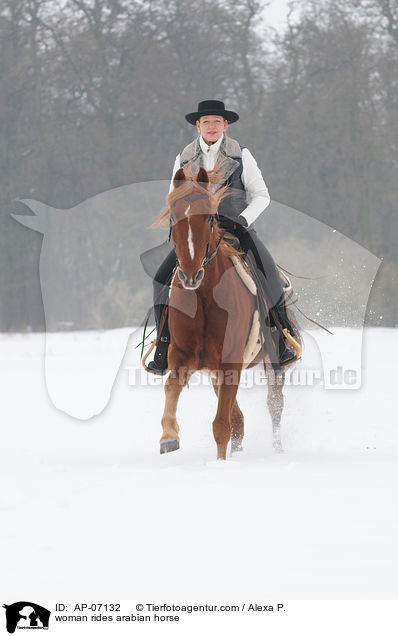 woman rides arabian horse / AP-07132