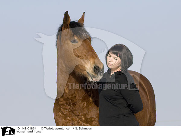Frau und Freiberger / woman and horse / NS-01864