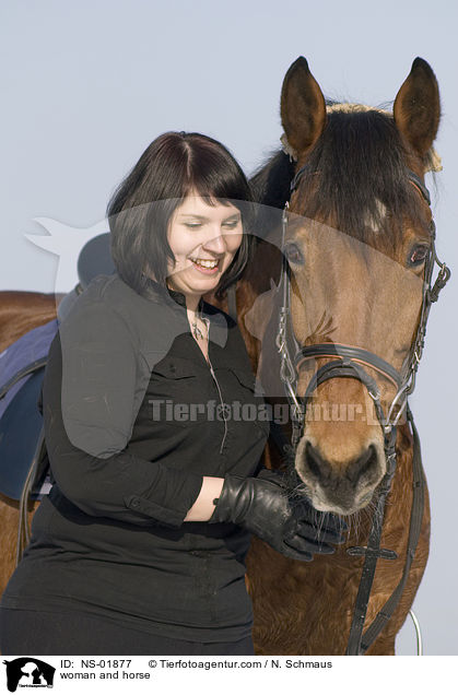 Frau und Freiberger / woman and horse / NS-01877