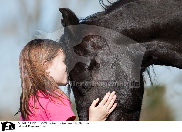 girl and Friesian horse / NS-02836