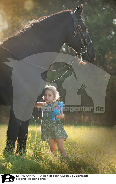 girl and Friesian Horse / NS-04449
