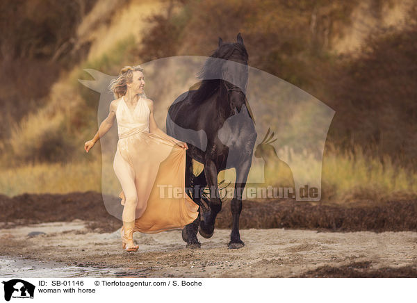 Frau mit Pferd / woman with horse / SB-01146