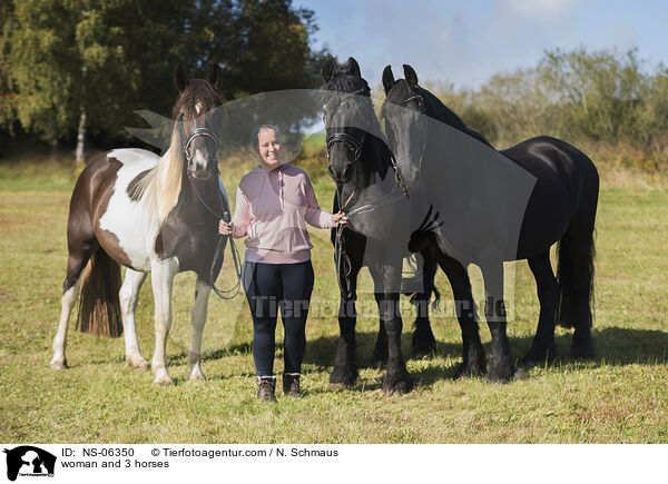 Frau und 3 Pferde / woman and 3 horses / NS-06350