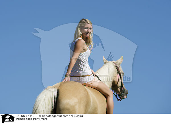 woman rides Pony mare / NN-06413