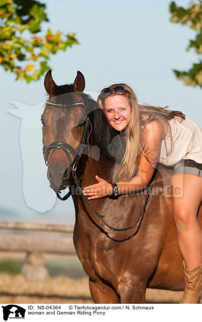 woman and German Riding Pony / NS-04364