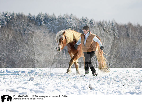 Frau und Haflinger / woman and Haflinger horse / AB-03078