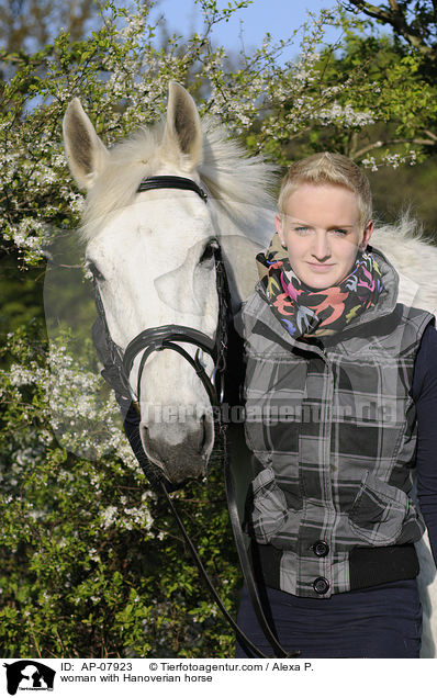 woman with Hanoverian horse / AP-07923