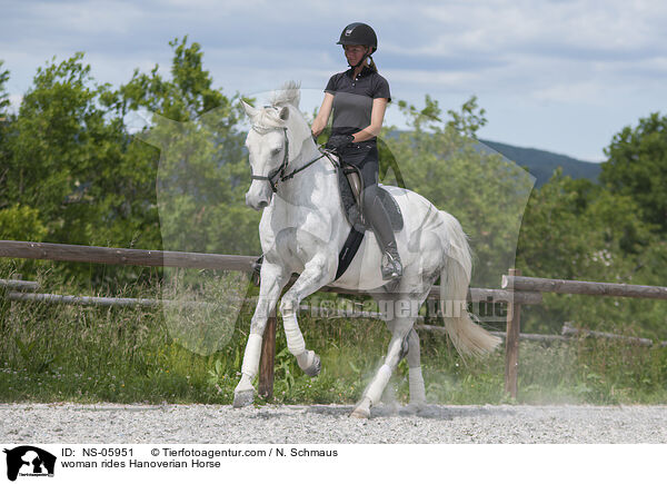 woman rides Hanoverian Horse / NS-05951