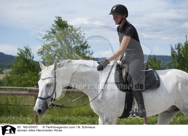 woman rides Hanoverian Horse / NS-05957