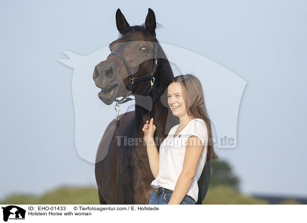 Holstein Horse with woman / EHO-01433