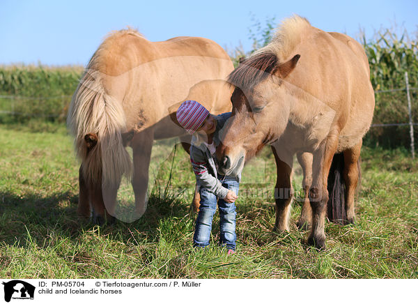 Kind und Islnder / child and Icelandic horses / PM-05704