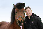 man and Icelandic horse