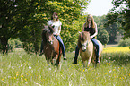 women rides Icelandic horses