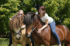 women rides Icelandic horses