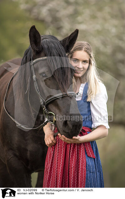 woman with Noriker Horse / VJ-02099