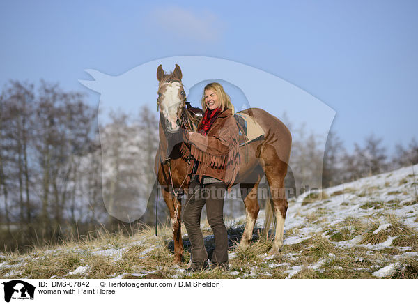 Frau mit Paint Horse / woman with Paint Horse / DMS-07842