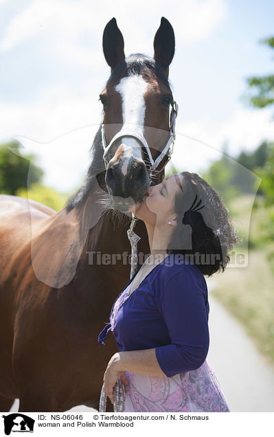 woman and Polish Warmblood / NS-06046