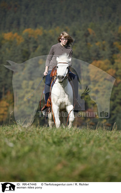 woman rides pony / RR-47446